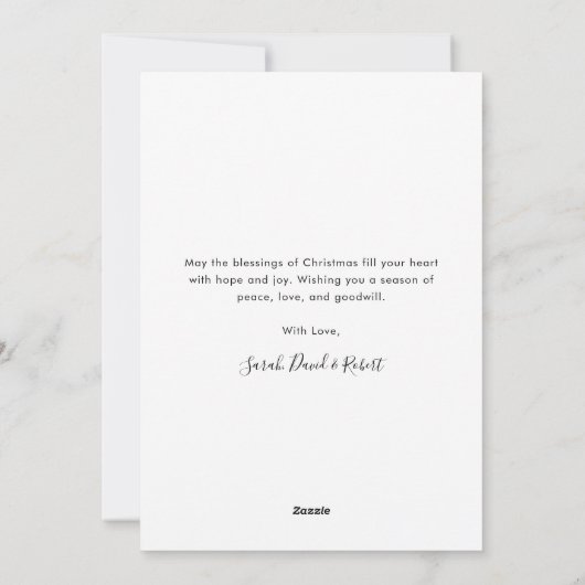 神へのクリスマスの栄光かわいい家族の写真ハッピー シーズンカード (裏面)