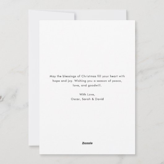 神へのミニマルな宗教的な栄光クリスマスフォト シーズンカード (裏面)