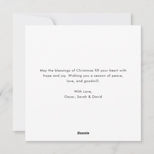 神へのモダン栄光クリスマス写真 シーズンカード (裏面)