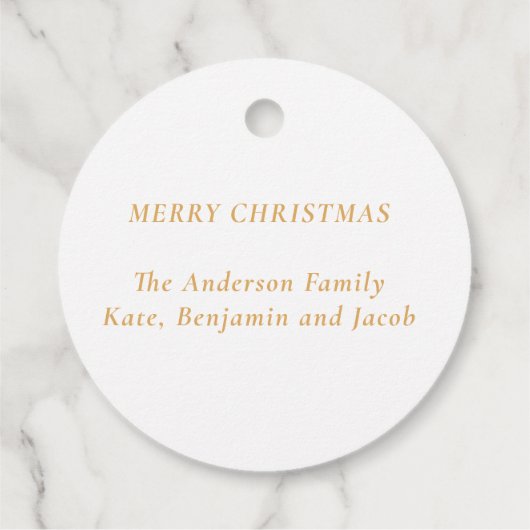 神へのモダン金ゴールドの宗教的なクリスマスの栄光 フェイバータグ (裏面)