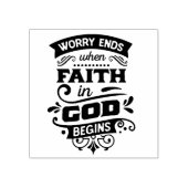 神への信仰が始まると心配は終わる ラバースタンプ (インプリント)