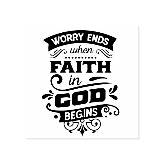 神への信仰が始まると心配は終わる ラバースタンプ (インプリント)