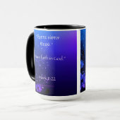 神への信仰を持つ深い色マグカップ マグカップ (正面左)