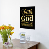 神への信仰 - 魂を揺さぶる宗教的名言集 箔ポスター (レイダウン (キッチン))