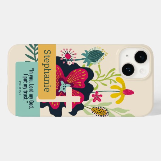 神への信頼カラフル抽象芸術はっきりしたフローラ Case-Mate iPhoneケース (裏面 (横))