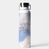 神への信頼感動的名前をカスタムするブルースカイ ウォーターボトル (背面)