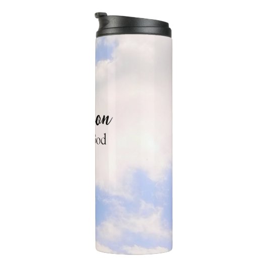 神への信頼感動的名前をカスタムするブルースカイ タンブラー (回転右)