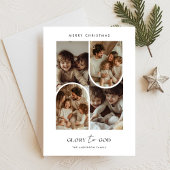 神への宗教的な信仰の栄光クリスマスアーチ写真 シーズンカード