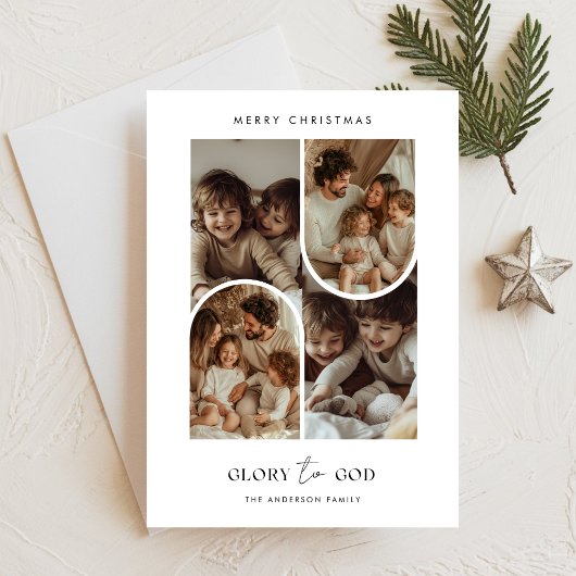 神への宗教的な信仰の栄光クリスマスアーチ写真 シーズンカード