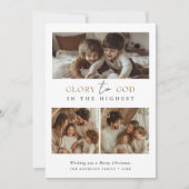 神への宗教的な栄光聖降誕祭の写真金ゴールド シーズンカード (正面)