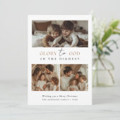 神への宗教的な栄光聖降誕祭の写真金ゴールド シーズンカード (スタンド正面)