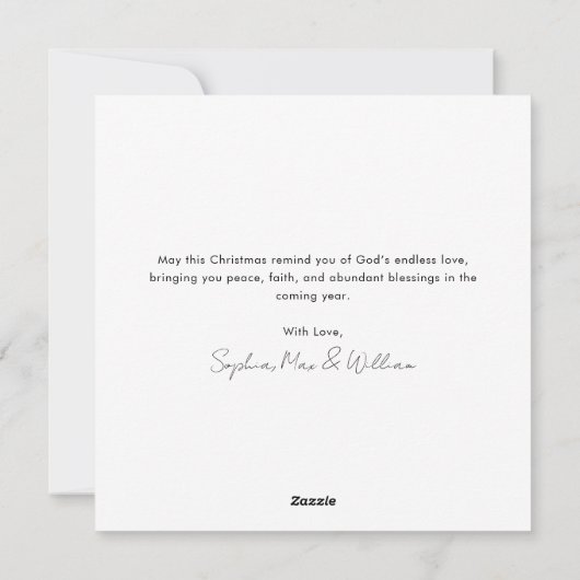 神への宗教的な聖なるクリスマスの栄光のスクリプト写真 シーズンカード (裏面)