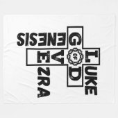 神への愛の聖書的クロスワード フリースブランケット (正面(横))