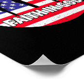 神への愛国的キリスト教信仰ハート米国国旗 ポスター (角)