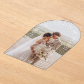 神への栄光のアーチ写真モダン宗教的なクリスマス アクリル招待状 (レイダウン)