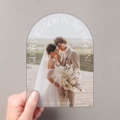 神への栄光のアーチ写真モダン宗教的なクリスマス アクリル招待状 (インサイチュ (ポータブル))