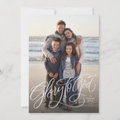 神への栄光のエレガント写真クリスマス シーズンカード (正面)