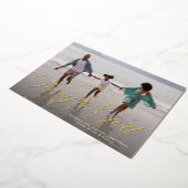 神への栄光の宗教的な1つの写真クリスマスエレガント 箔シーズンカード (回転した状態)