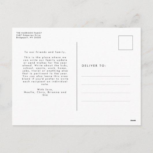 神への栄光の宗教的な1つの写真クリスマスモダン シーズンポストカード (裏面)