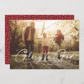 神への栄光の宗教的な1枚の写真のシンプルクリスマス シーズンカード (正面/裏面)