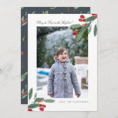 神への栄光の緑の葉と果実の写真 シーズンカード (正面/裏面)