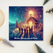 神への栄光の金ゴールド星の宗教的イエス・クリスチャン シーズンカード