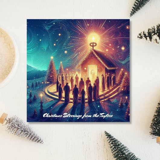 神への栄光の金ゴールド星の宗教的イエス・クリスチャン シーズンカード