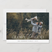 神への栄光キリスト教の家族クリスマス シーズンカード (正面)