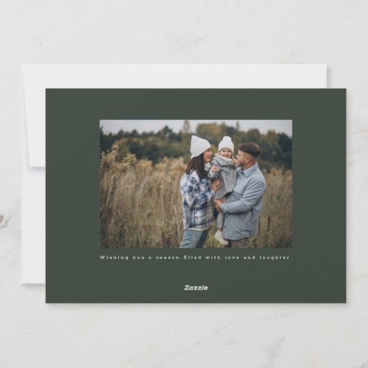 神への栄光キリスト教の家族クリスマス シーズンカード (裏面)