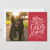 神への栄光クリスマスフォトカードレッド シーズンカード (正面)
