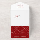 神への栄光クリスマス写真は赤い宗教的なコラージュ オールインワン招待状 (外側)