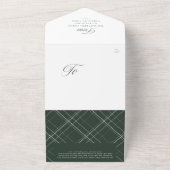 神への栄光クリスマス写真コラージュ緑の休日 オールインワン招待状 (外側)