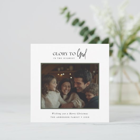 神への栄光クリスマス家族への写真挨拶 シーズンカード (スタンド正面)
