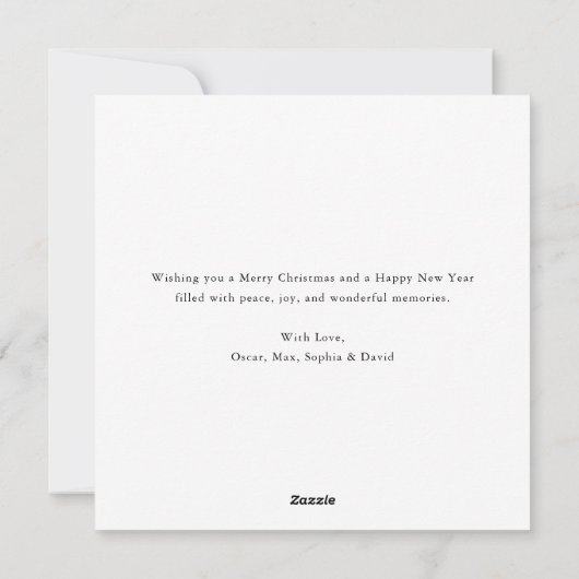 神への栄光クリスマス家族への写真挨拶 シーズンカード (裏面)