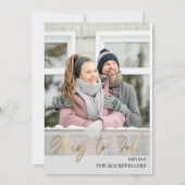 神への栄光スクリプトクリスマスマスタードのプレイド写真 シーズンカード (正面)