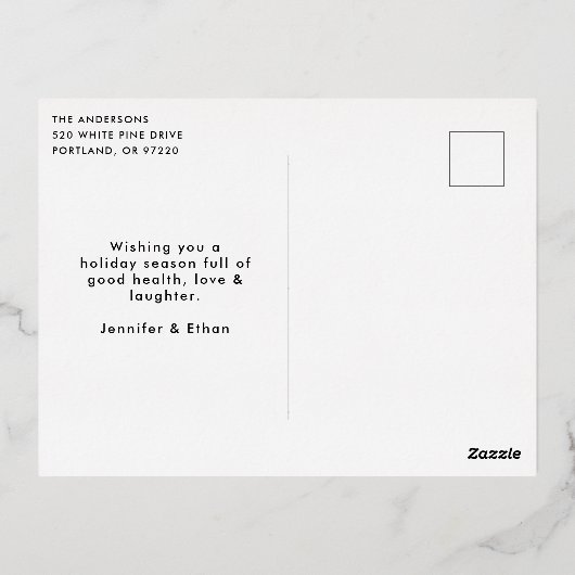 神への栄光スクリプト宗教写真 箔シーズンポストカード (裏面)