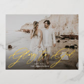 神への栄光スクリプト宗教写真 箔シーズンポストカード (正面)