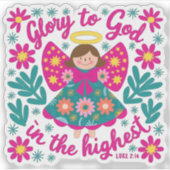 神への栄光ステッカー シール (正面)