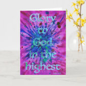 神への栄光バイブル聖句クリスマス・クリスチャン・アート カード (黄色い花)