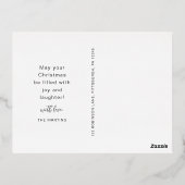 神への栄光ボタニカルクリスマス 箔シーズンポストカード (裏面)