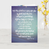 神への栄光ルーク聖書の聖句クリスマス カード (黄色い花)