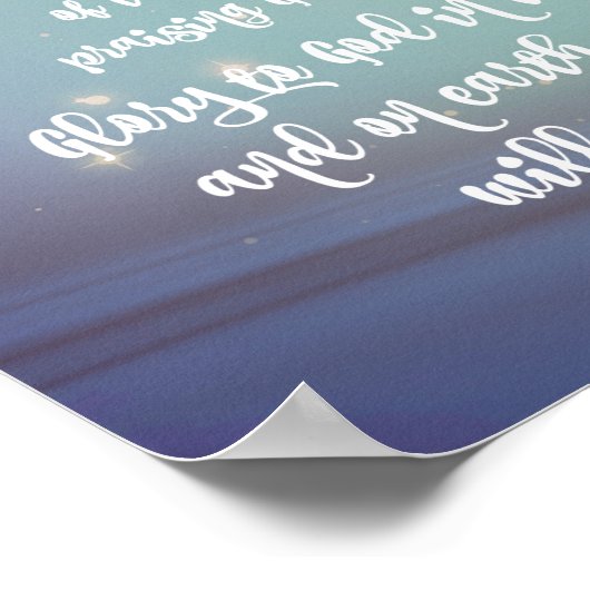 神への栄光ルーク聖書の聖句クリスマス ポスター (角)