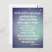 神への栄光ルーク聖書の聖句クリスマス ポストカード (正面/裏面)