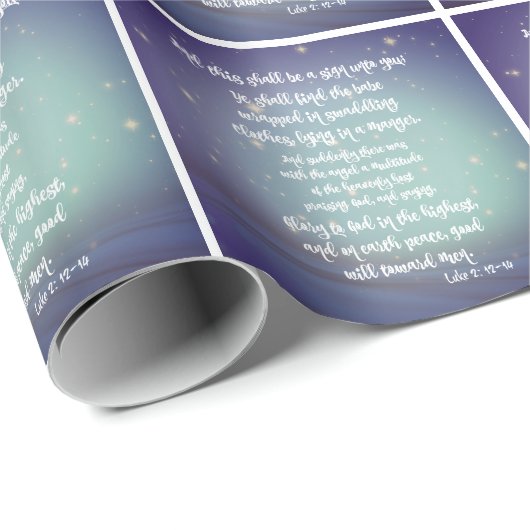 神への栄光ルーク聖書の聖句クリスマス ラッピングペーパー (ロールコーナー)