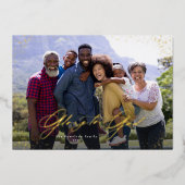 神への栄光1写真の宗教的なクリスマス 箔シーズンカード (正面)