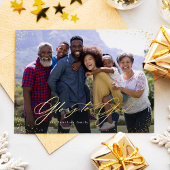 神への栄光1写真の宗教的なクリスマス 箔シーズンカード