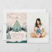 神への栄光 | 宗教的なクリスマス教会の写真 シーズンカード (正面)