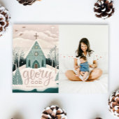 神への栄光 | 宗教的なクリスマス教会の写真 シーズンカード