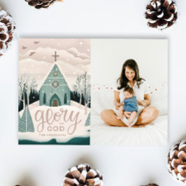 神への栄光 | 宗教的なクリスマス教会の写真 シーズンカード