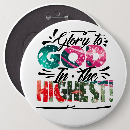 神への栄光 缶バッジ (正面&裏面)